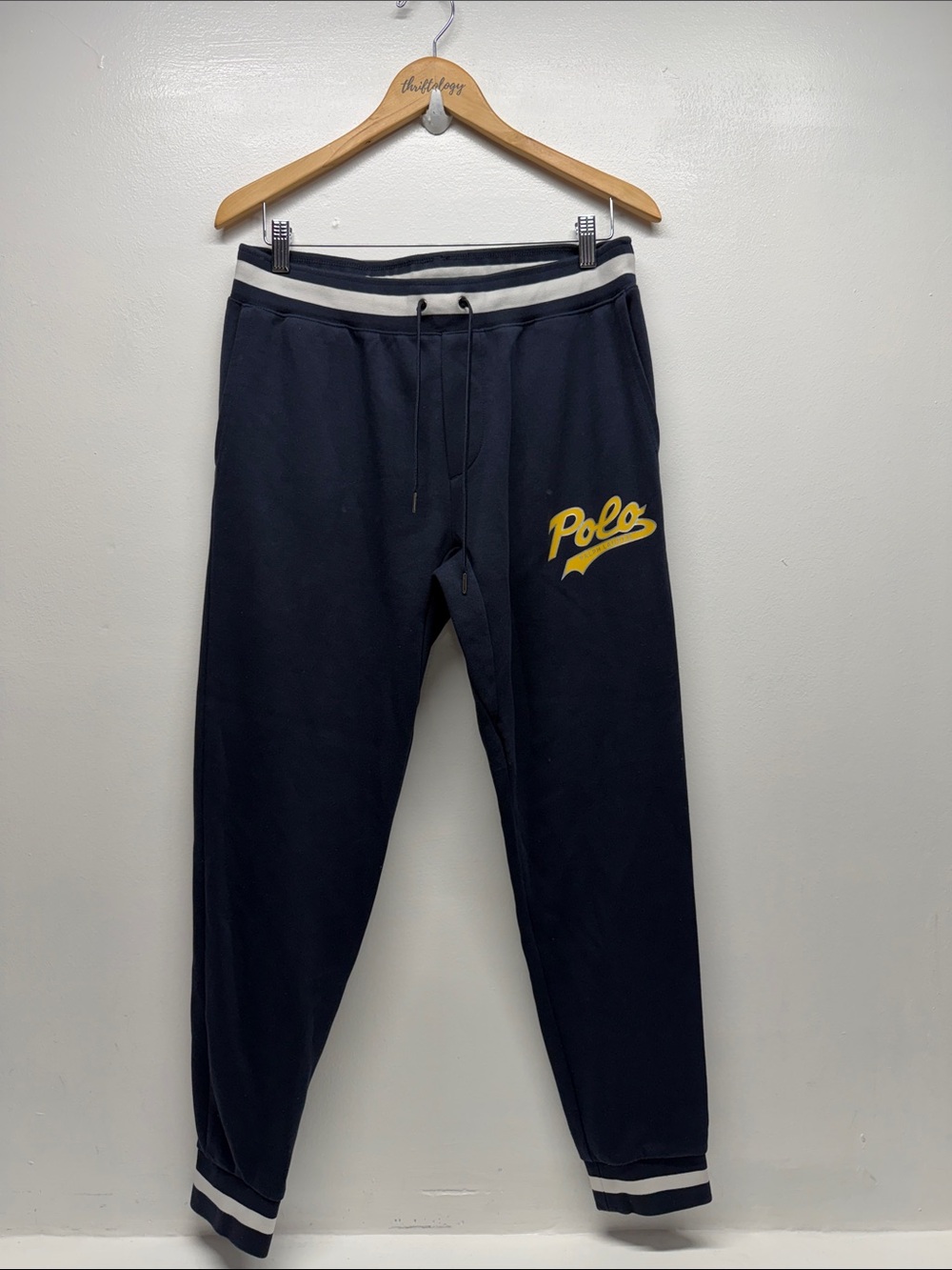 Polo Ralph Lauren Perfromance Double Knit Track Pants Joggers Cotton Blue Small